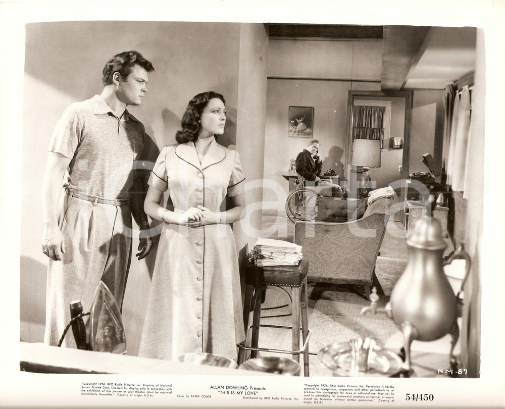 Fotografia d epoca originale 1954 THIS IS MY LOVE Dan DURYEA at the phone Linda DARNELL Hal BAYLOR Foto 1