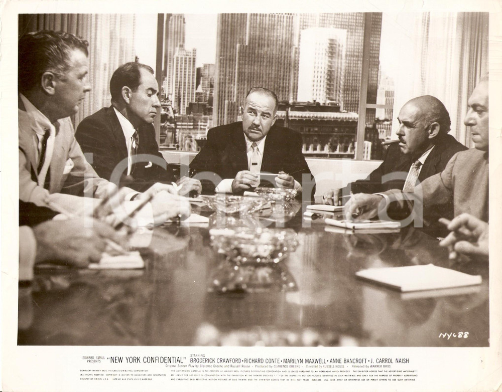 Fotografia d epoca originale 1955 NEW YORK CONFIDENTIAL Broderick CRAWFORD Barry KELLEY Onslow STEVENS Foto 1