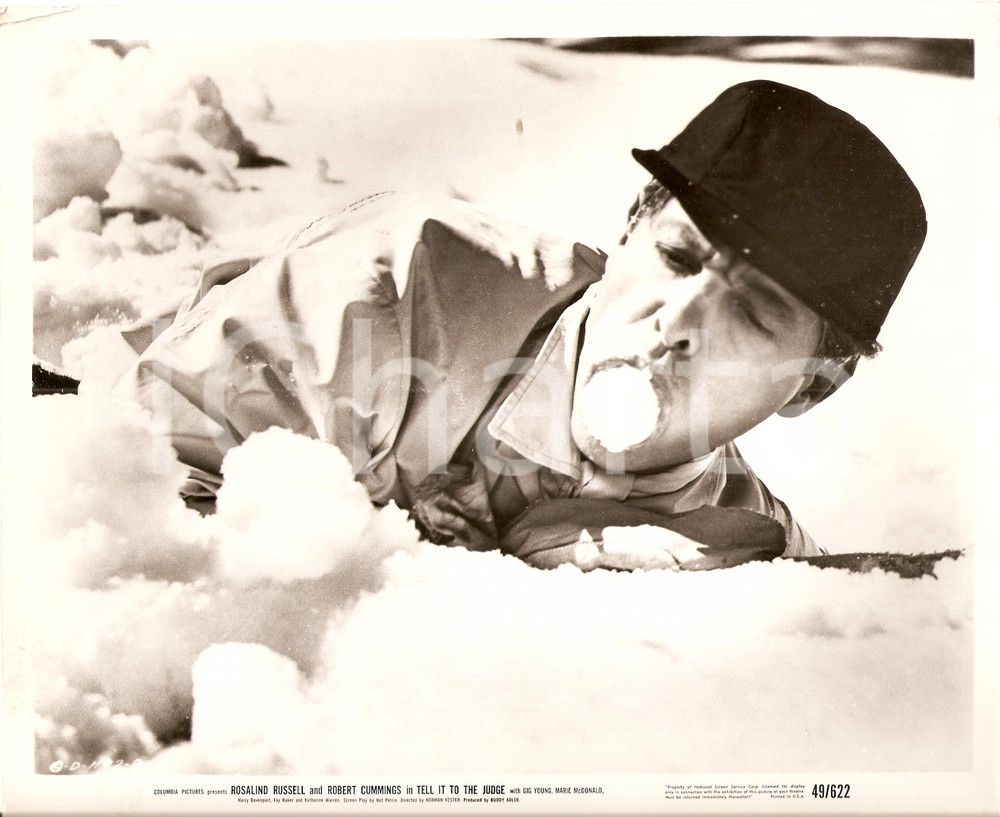 Fotografia d epoca originale 1949 TELL IT TO THE JUDGE Robert CUMMINGS mangia neve Regia Norman FOSTER Foto 1