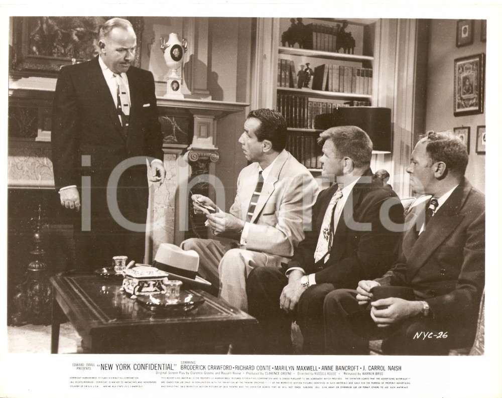 Fotografia d epoca originale 1955 NEW YORK CONFIDENTIAL Broderick CRAWFORD Mike MAZURKI Henry KULKY Foto 1