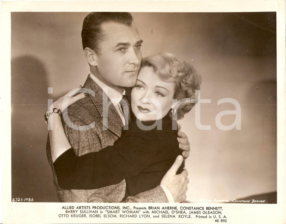 Fotografia d epoca originale 1948 SMART WOMAN Constance BENNETT Brian AHERNE Abbraccio Edward A. BLATT Foto 1
