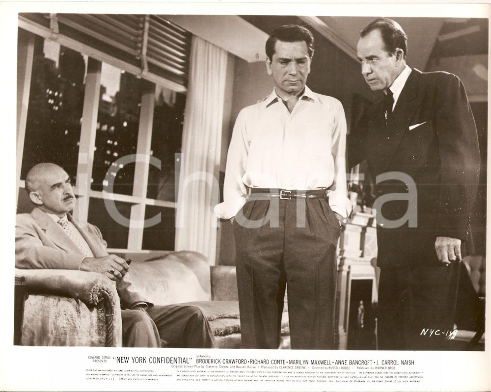 Fotografia d epoca originale 1955 NEW YORK CONFIDENTIAL Henry KULKY Richard CONTE Onslow STEVENS Foto 1