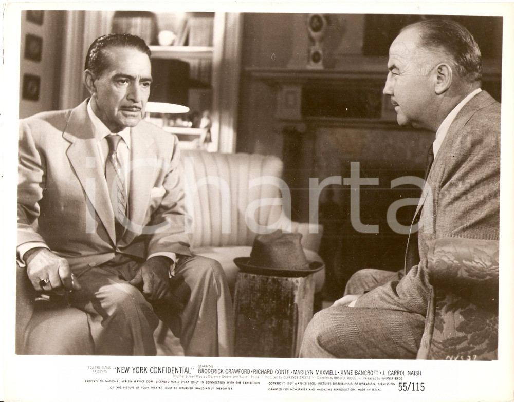 Fotografia d epoca originale 1955 NEW YORK CONFIDENTIAL Broderick CRAWFORD J. Carrol NAISH Russel ROUSE Foto 1