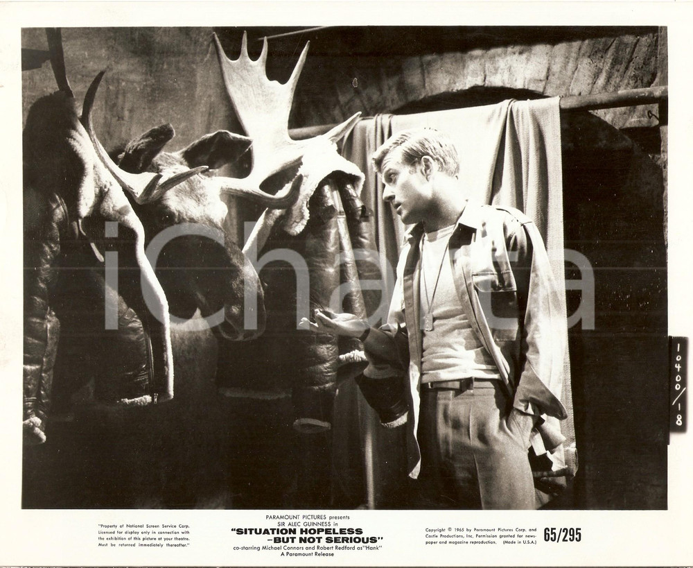 Fotografia d epoca originale 1965 SITUATION HOPELESS BUT NOT SERIOUS Robert REDFORD parla con alce Foto 1