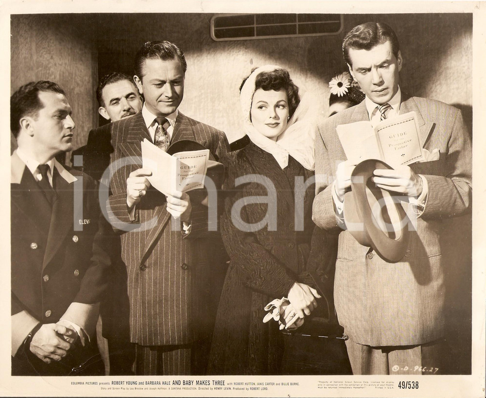 Fotografia d epoca originale 1949 AND BABY MAKES THREE Robert YOUNG Barbara HALE Robert HUTTON Ascensore Foto 1