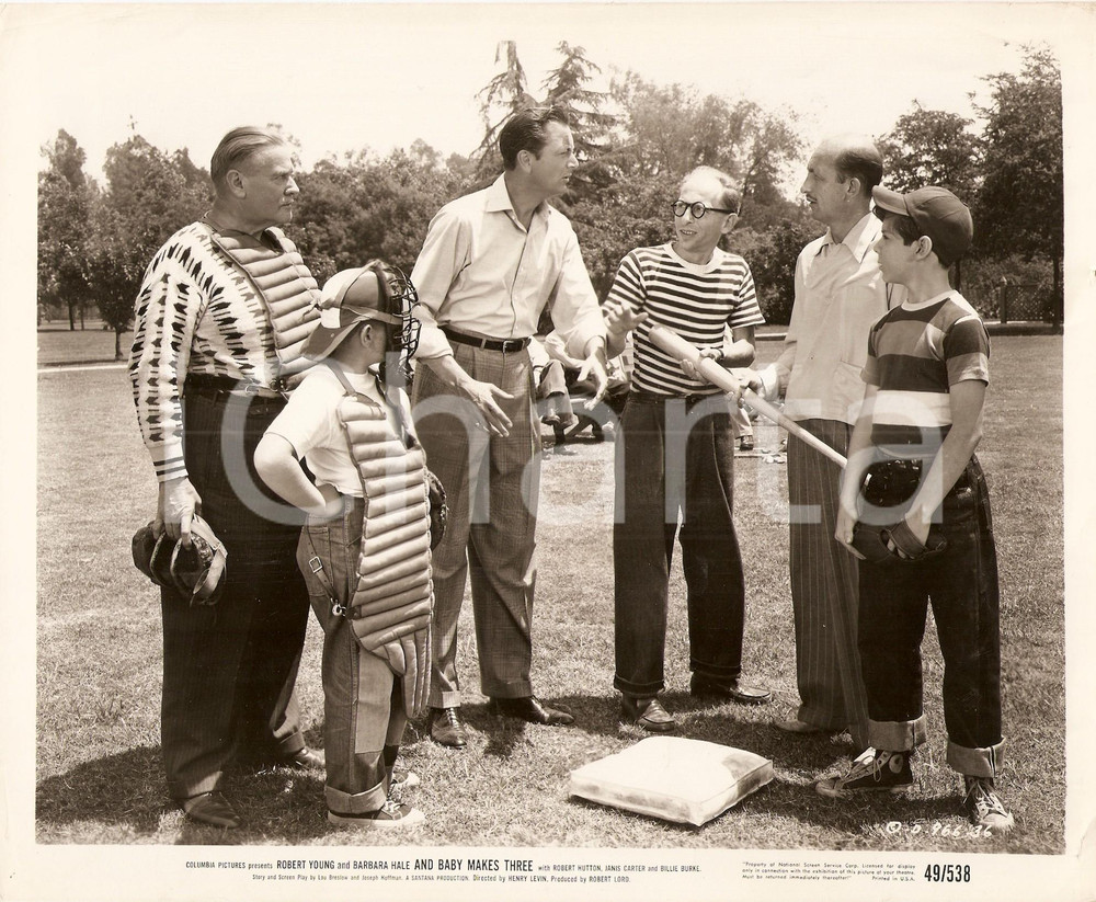 Fotografia d epoca originale 1949 AND BABY MAKES THREE Robert YOUNG Partita Baseball Regia Henry LEVIN Foto 1
