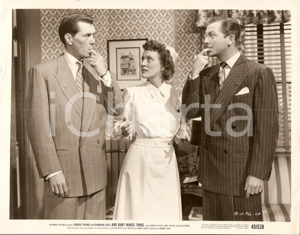 Fotografia d epoca originale 1949 AND BABY MAKES THREE Robert YOUNG Robert HUTTON Infermiera Henry LEVIN Foto 1