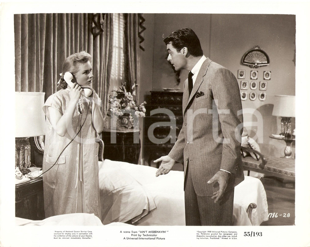 Fotografia d epoca originale 1955 AIN T MISBEHAVIN Piper LAURIE al telefono Rory CALHOUN Edward BUZZELL Foto 1