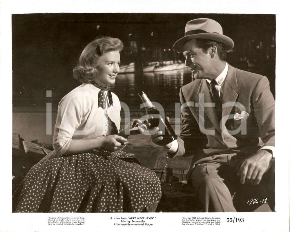 Fotografia d epoca originale 1955 AIN T MISBEHAVIN Piper LAURIE Rory CALHOUN Champagne Edward BUZZELL Foto 1