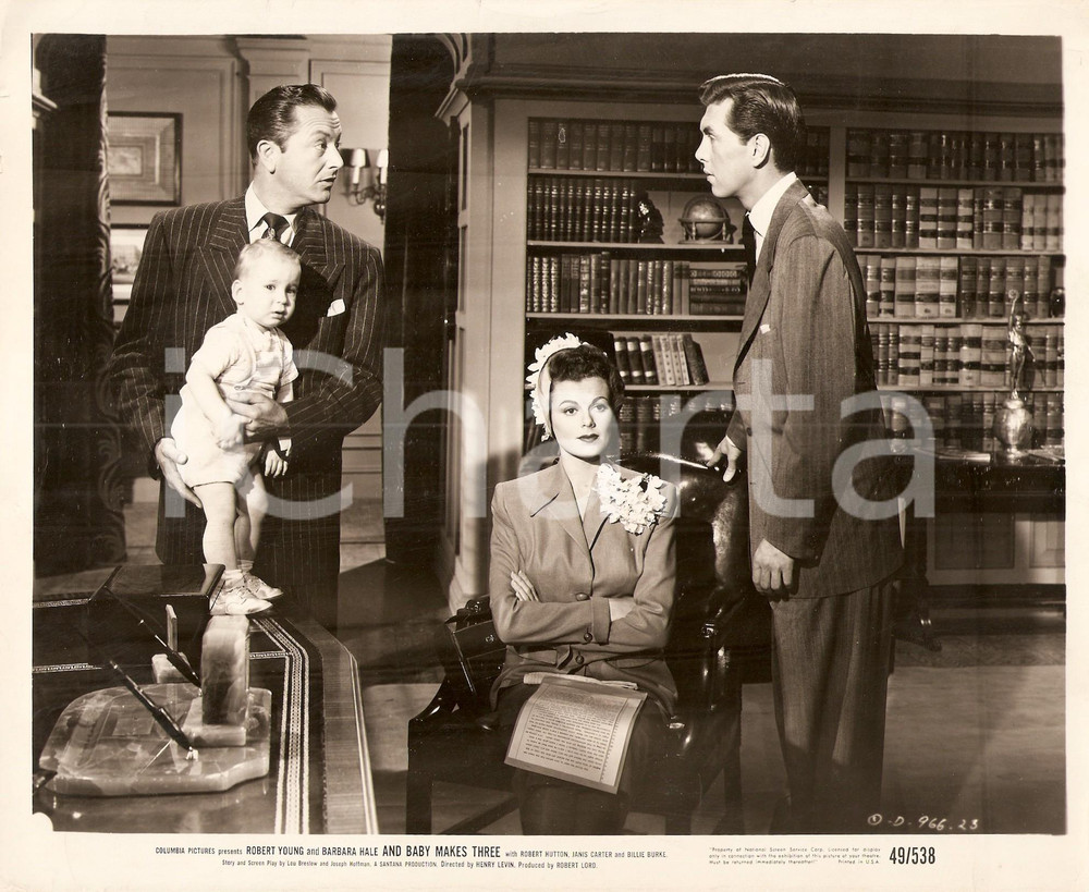 Fotografia d epoca originale 1949 AND BABY MAKES THREE Robert YOUNG Robert HUTTON Barbara HALE Neonato Foto 1