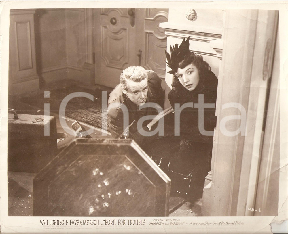 Fotografia d epoca originale 1942 BORN FOR TROUBLE Sparatoria Van JOHNSON Ruth FORD Foto DANNEGGIATA 1