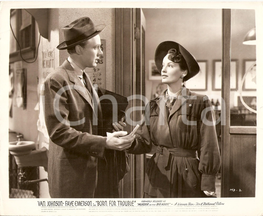 Fotografia d epoca originale 1942 BORN FOR TROUBLE Incontro tra Van JOHNSON Faye EMERSON Foto 25 x 20 cm 1