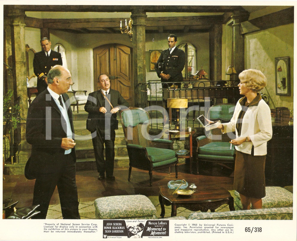 Fotografia d epoca originale 1965 MOMENT TO MOMENT Jean SEBERG interrogata da Grégoire ASLAN Foto 25 x 20 cm 1