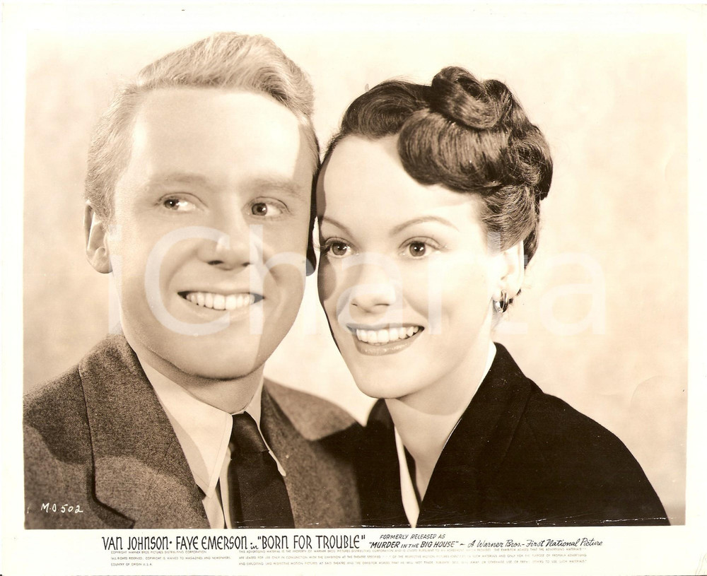 Fotografia d epoca originale 1942 BORN FOR TROUBLE Van JOHNSON Faye EMERSON Ritratto Foto 25 x 20 cm 1