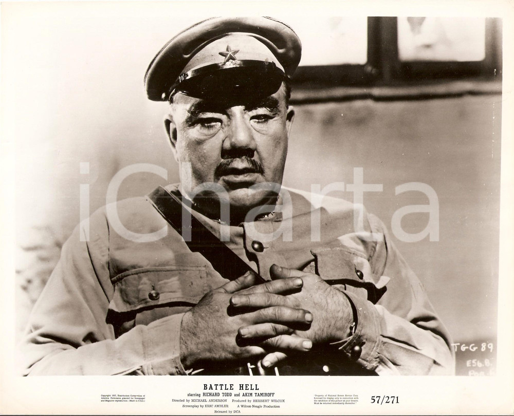 Fotografia d epoca originale 1957 BATTLE HELL Comandante cinese Regia di Michael ANDERSON Foto 25 x 20 cm 1