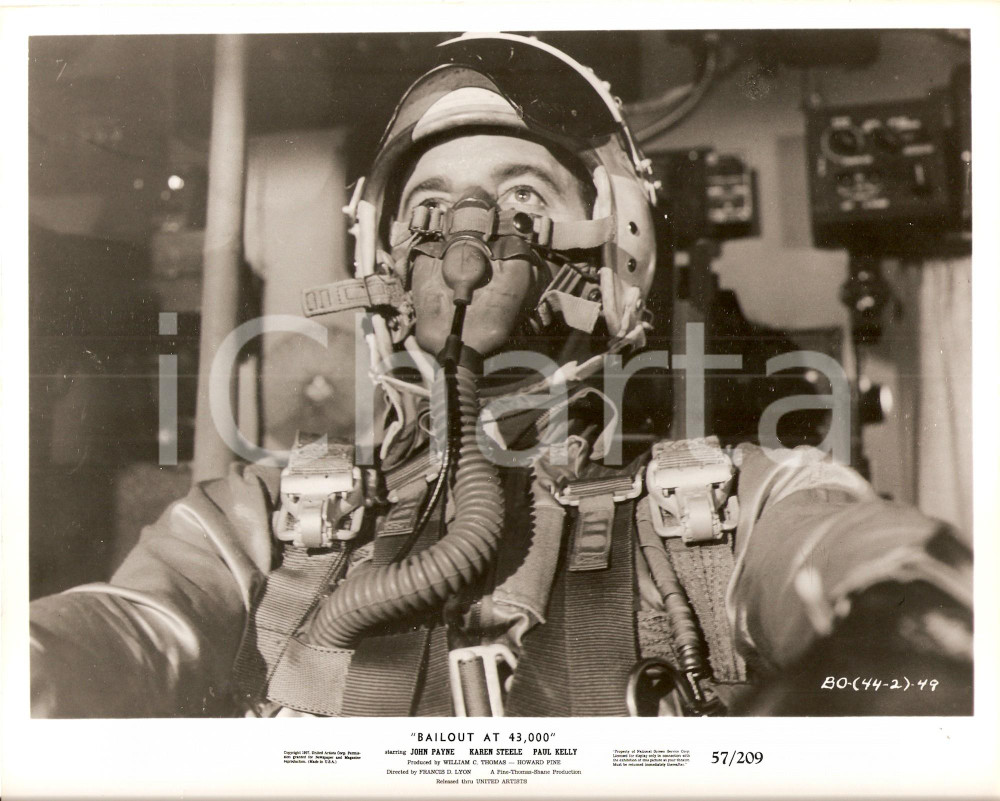 Fotografia d epoca originale 1957 BAILOUT AT 43000 John PAYNE Pilota di caccia Regia di Francis D. LYON Foto 1