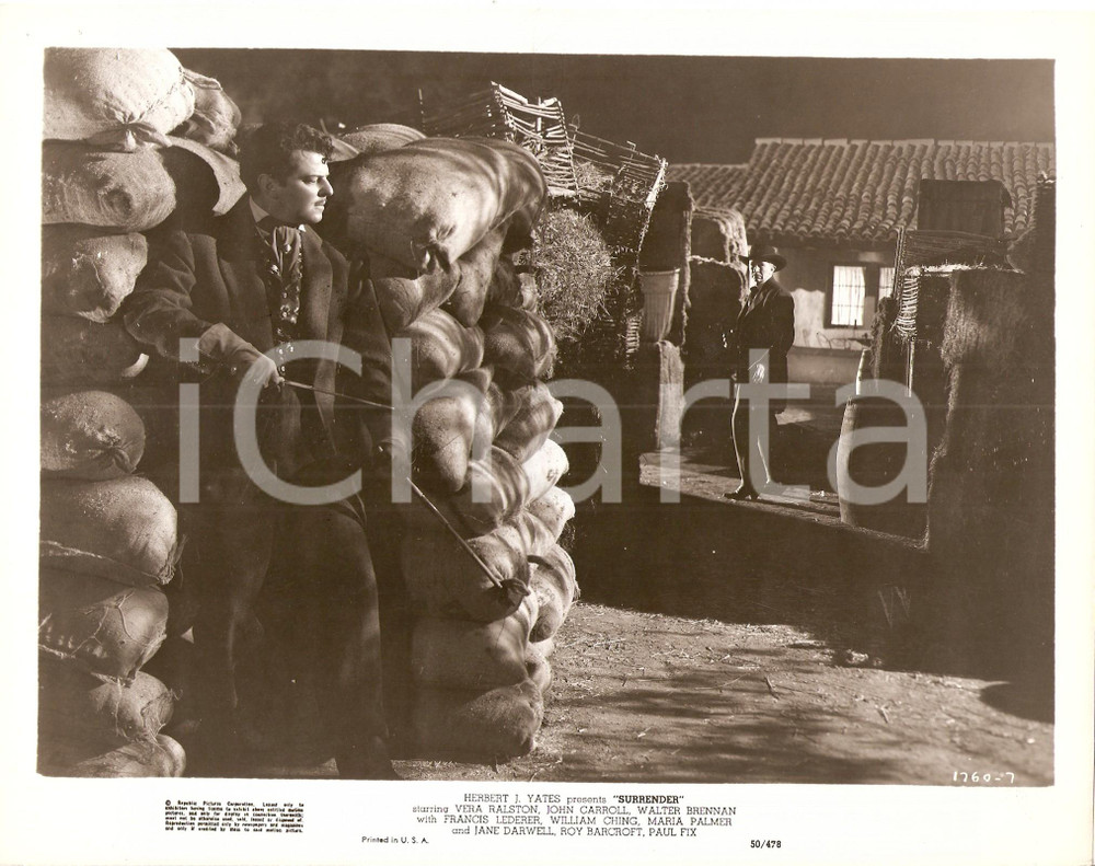 Fotografia d epoca originale 1950 SURRENDER John CARROLL agguato a Walter BRENNAN Regia Allan DWAN Foto 1