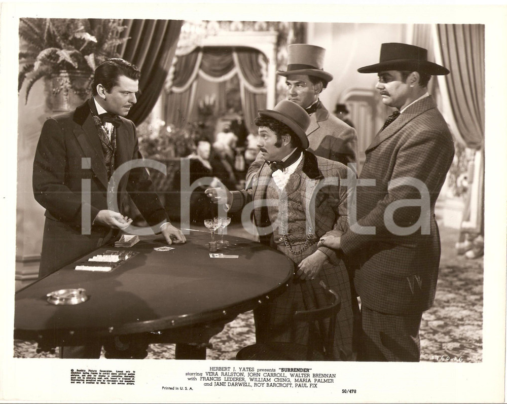 Fotografia d epoca originale 1950 SURRENDER John CARROLL croupier Rissa al Casinò Regia Allan DWAN Foto 1