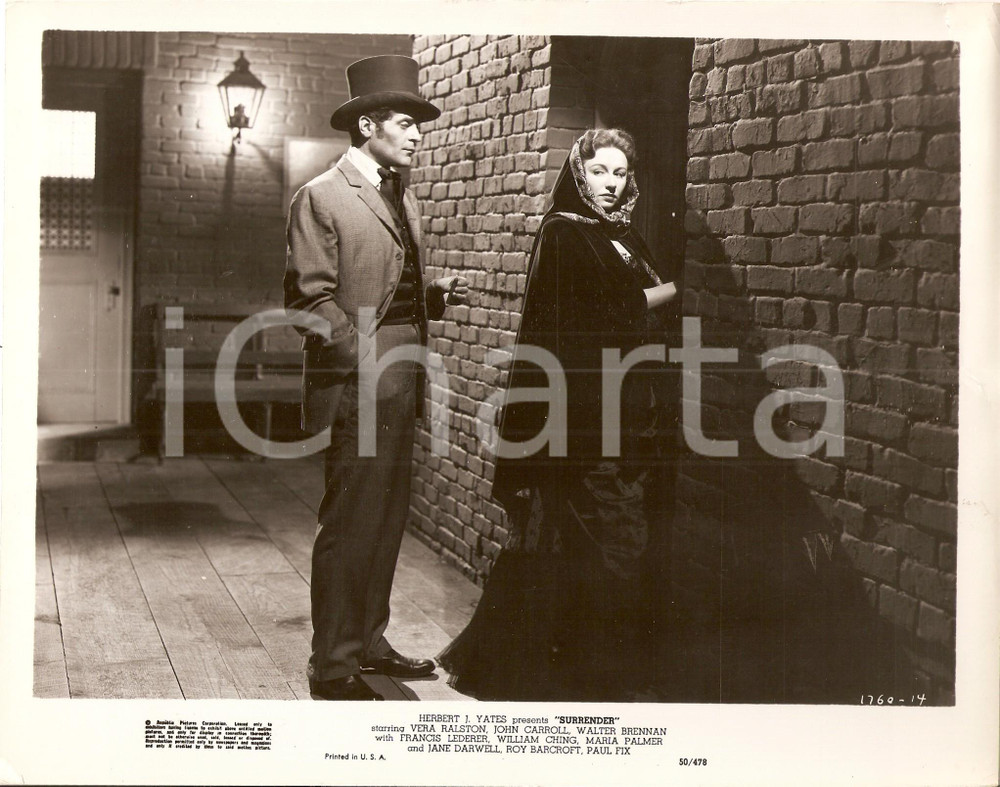 Fotografia d epoca originale 1950 SURRENDER Francis LEDERER Vera RALSTON Regia Allan DWAN Foto 25 x 20 cm 1