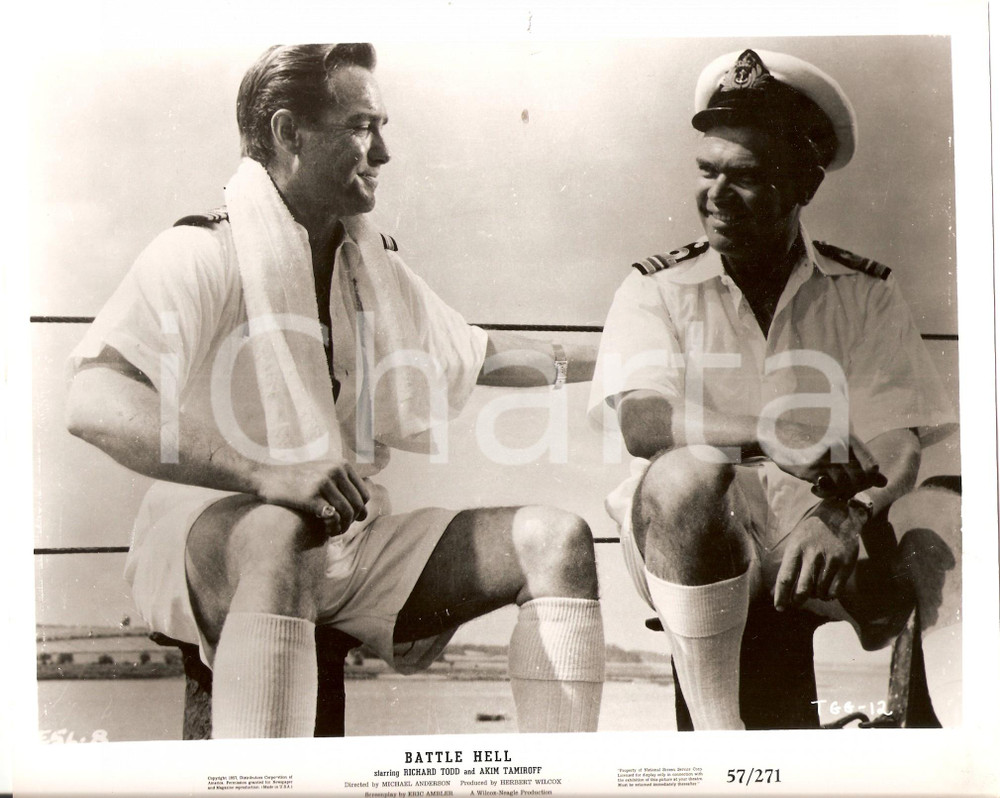 Fotografia d epoca originale 1957 BATTLE HELL Richard TODD Regia di Michael ANDERSON Foto 25 x 20 cm 1