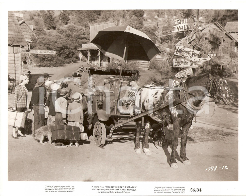 Fotografia d epoca originale 1956 KETTLES IN THE OZARKS Una MERKEL Arthur HUNNICUTT Cavallo traina auto Foto 1