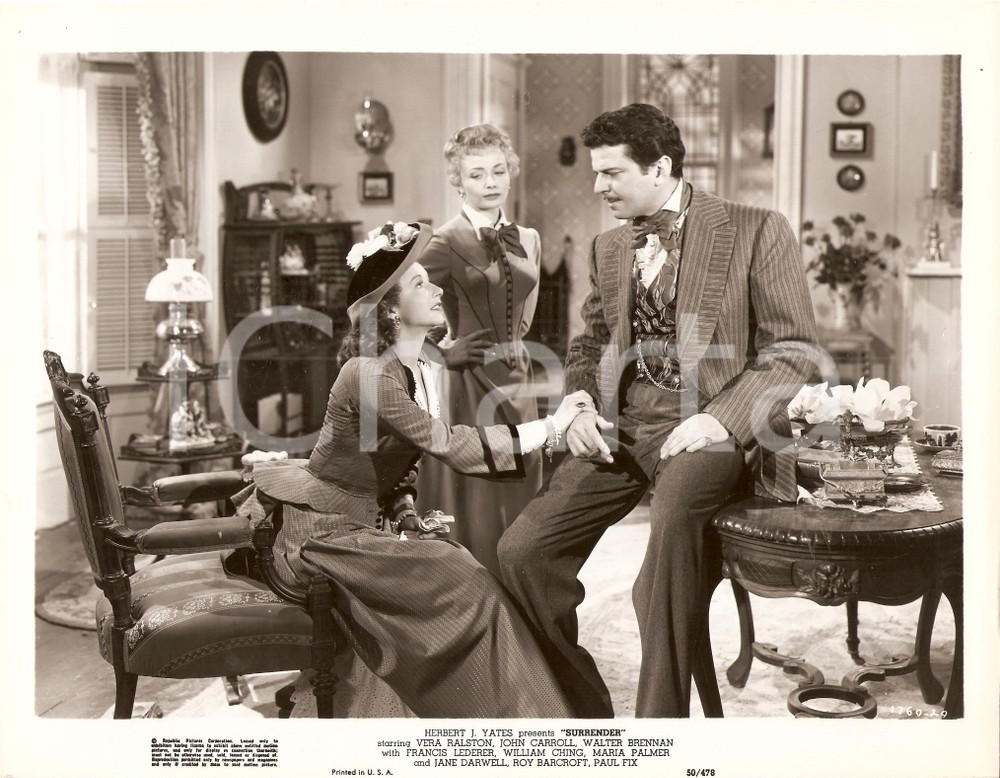 Fotografia d epoca originale 1950 SURRENDER John CARROLL Vera RALSTON Regia Allan DWAN Foto 25 x 20 cm 1