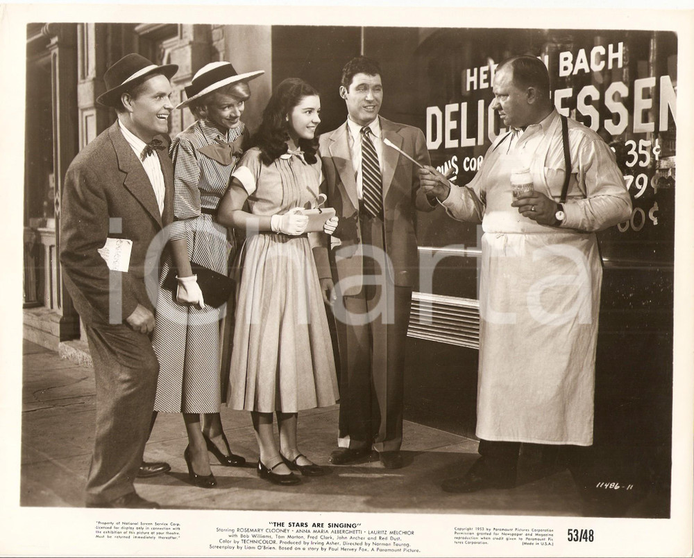 Fotografia d epoca originale 1953 STARS ARE SINGING Rosemary CLOONEY Anna Maria ALBERGHETTI Delicatessen Foto 1