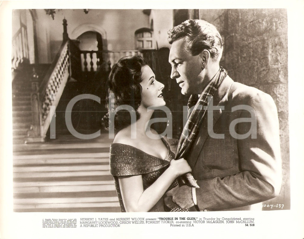 Fotografia d epoca originale 1954 TROUBLE IN THE GLEN Margaret LOCKWOOD Forrest TUCKER Herbert WILCOX Foto 1
