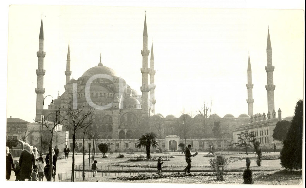 Fotografia d epoca originale 1960 ca ISTANBUL TURKEY Veduta della Moschea Blu Foto 20x12 cm 1