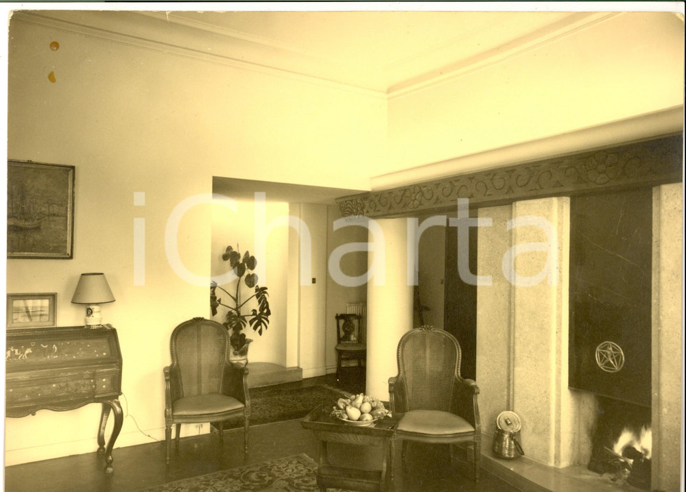 Fotografia d epoca originale 1940 ca PARIS ARCHITETTURA D  INTERNI Sala borghese Foto ARTISTICA 30x21 1