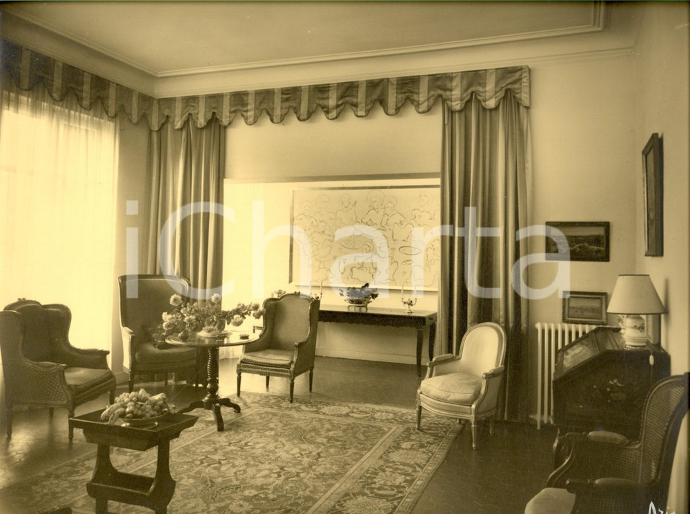 Fotografia d epoca originale 1940 ca PARIS ARCHITETTURA D INTERNI Un salone Foto ARTISTICA ARIS 30x21 1