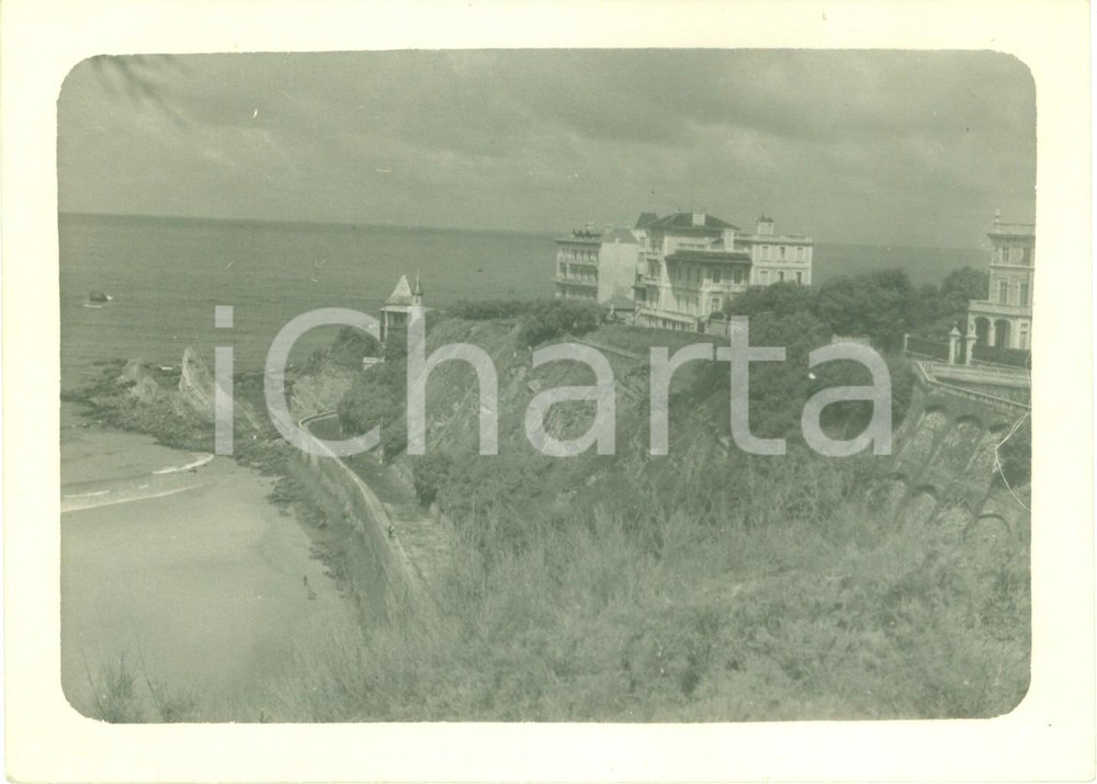Fotografia d epoca originale 1940 BIARRITZ F Palazzi residenziali sul mare Fotografia 1