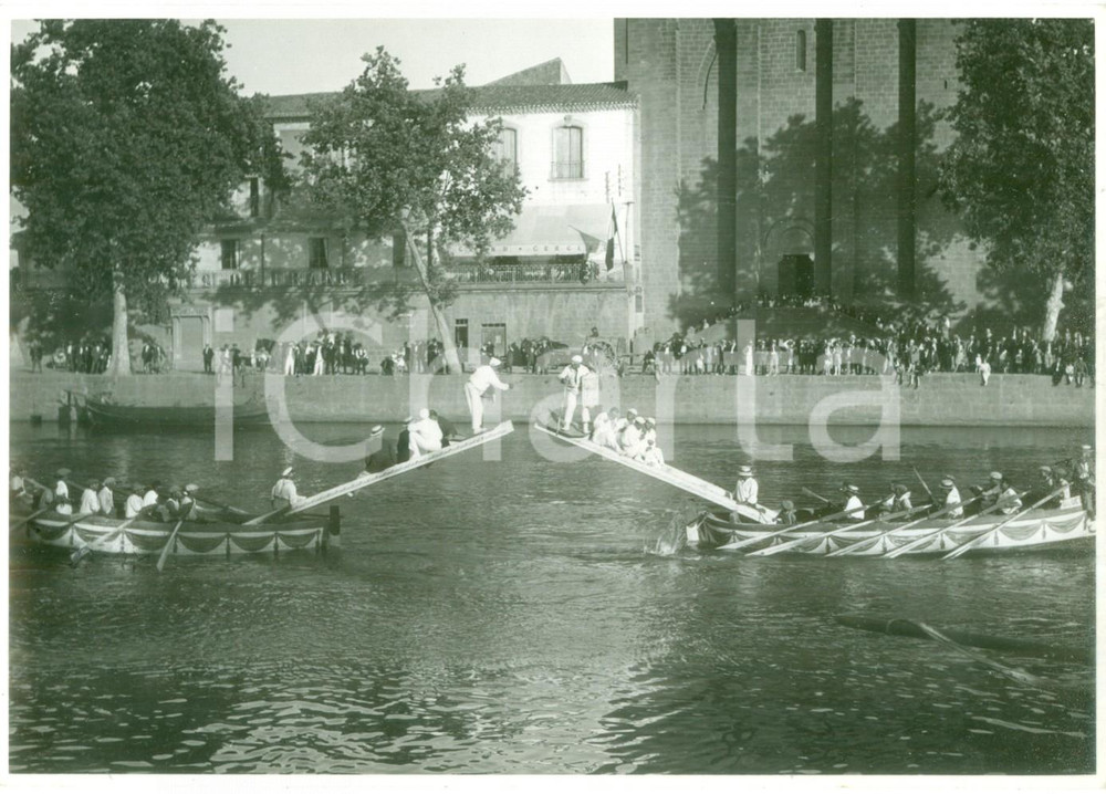 Fotografia d epoca originale 1940 ca AGDE F Giochi sul fiume per la FÃªte du nautisme Fotografia 1