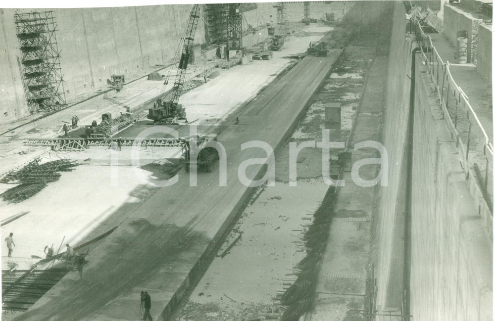 Fotografia d epoca originale 1960 MARSEILLE F Lavori di ampliamento del porto Fotografia 1