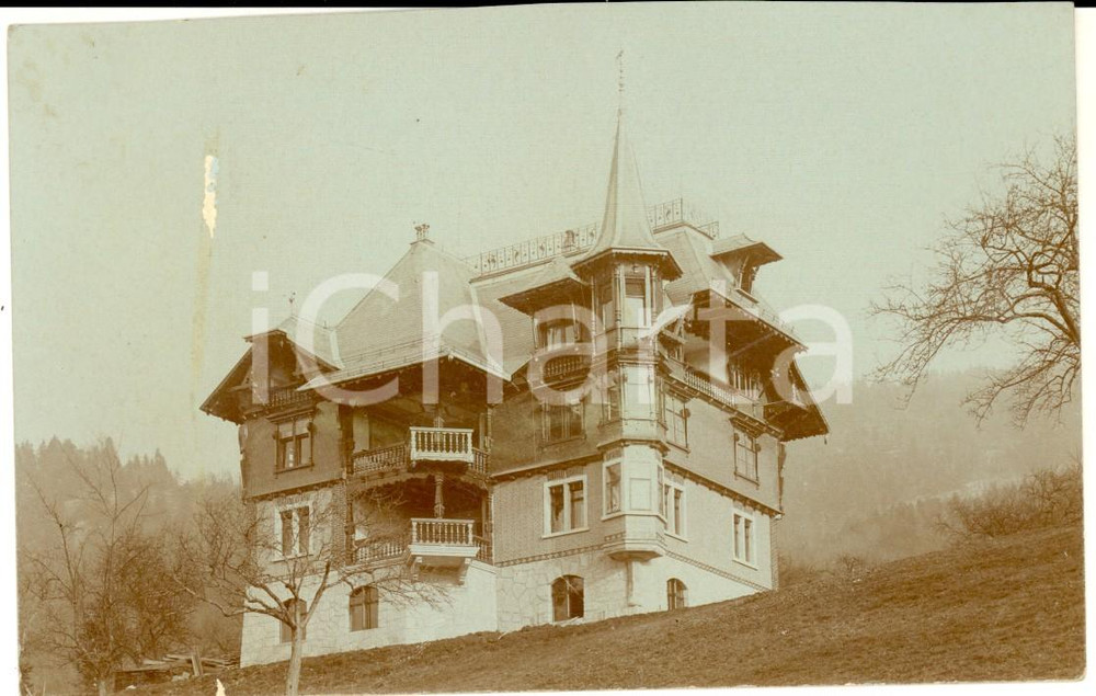 Cartolina originale da collezione 1910 ca AUSTRIA Veduta di un antica villa Cartolina postale FP NV 1