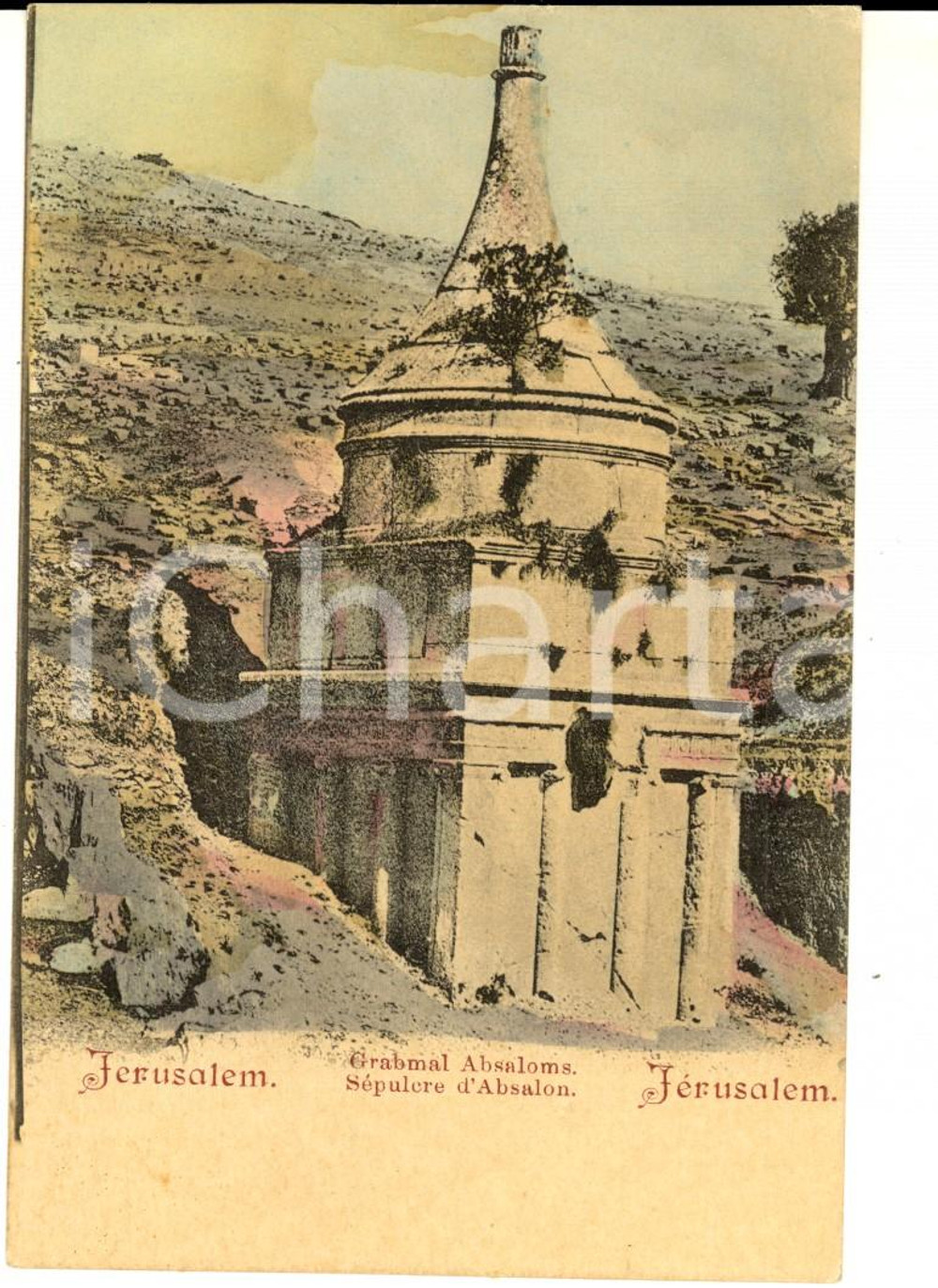 Cartolina originale da collezione 1900 ca GERUSALEMME ISRAELE Sepolcro di ASSALONNE Cartolina POSTALE FP NV 1
