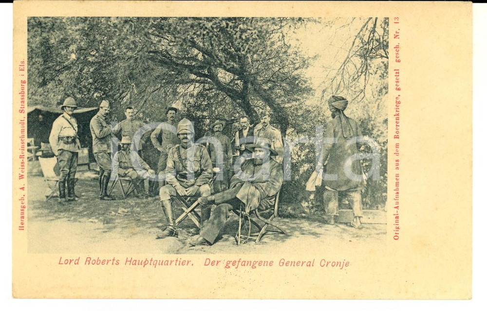 Cartolina originale da collezione 1900 SUDAFRICA Guerra angloboera Lord ROBERTS e il generale CRONJE Cartolina 1