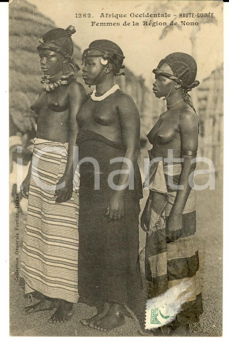 Cartolina originale da collezione 1905 EROTICA VINTAGE ALTA GUINEA Donne della regione di NONO Cartolina FP VG 1