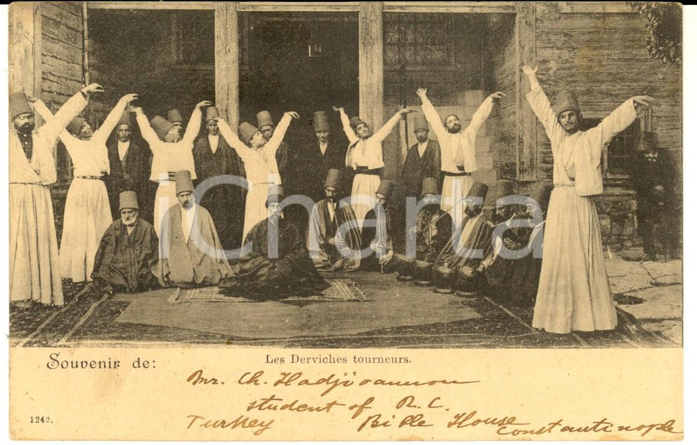 Cartolina originale da collezione 1906 TURCHIA Ballo dei dervisci Cartolina Charles HADJIOANNOU FP VG 1