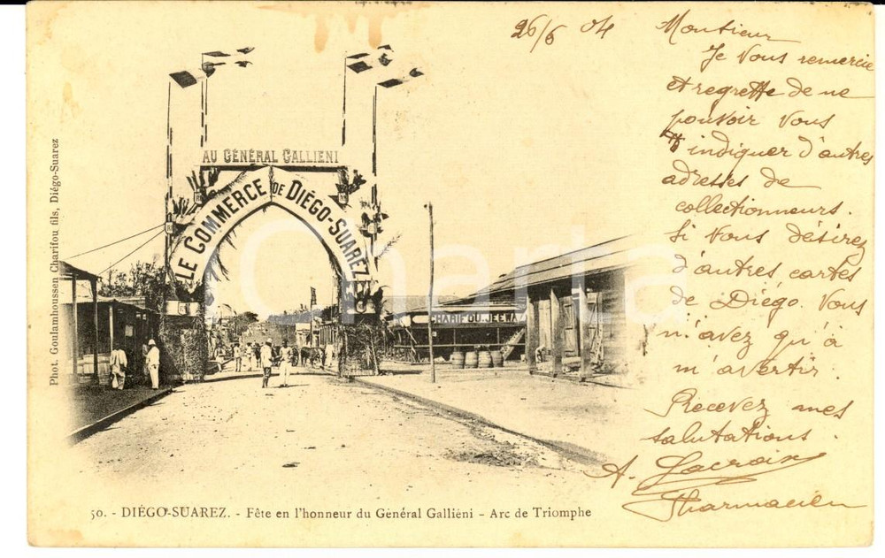 1904 DIEGO-SUAREZ (MADAGASCAR) Fête en l'honneur du général GALLIENI *A. LACROIX