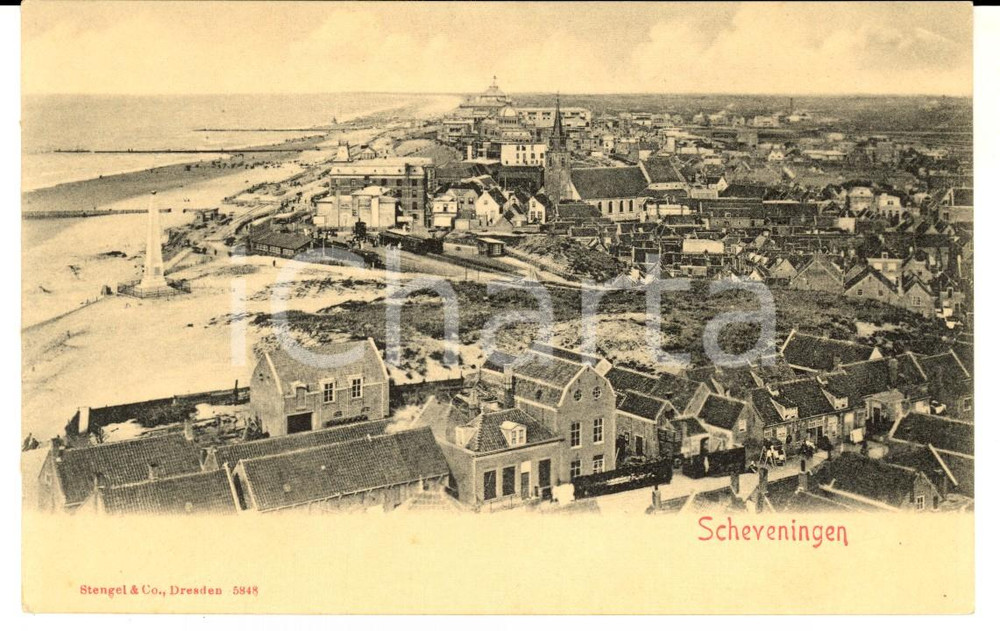 Cartolina originale da collezione 1900 ca SCHEVENINGEN NL Veduta generale Cartolina postale FP NV 1