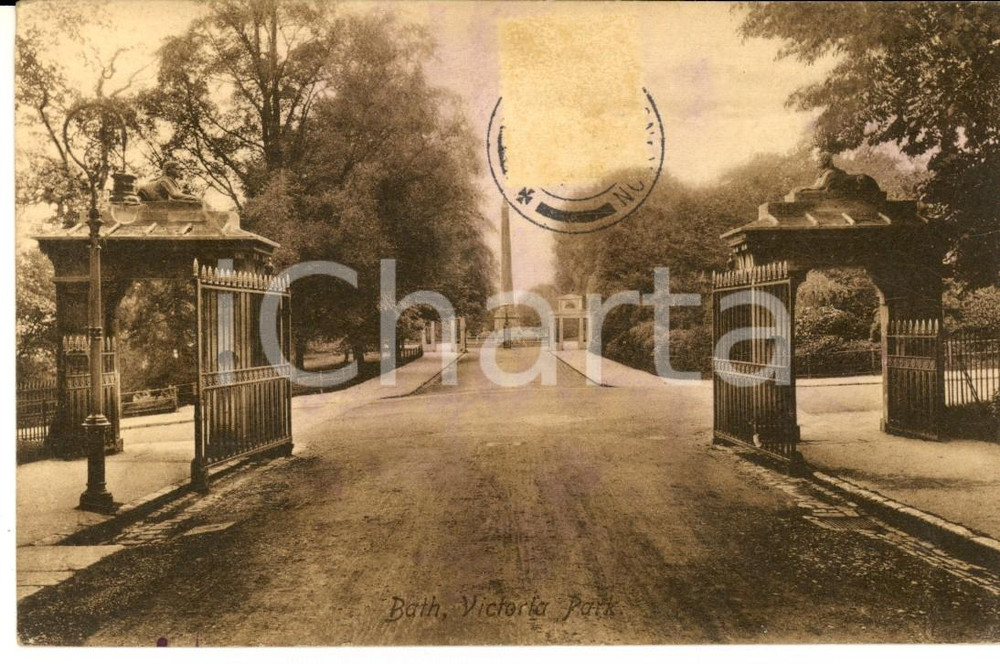 Cartolina originale da collezione 1914 BATH UK Veduta del VICTORIA PARK Cartolina postale FP VG 1