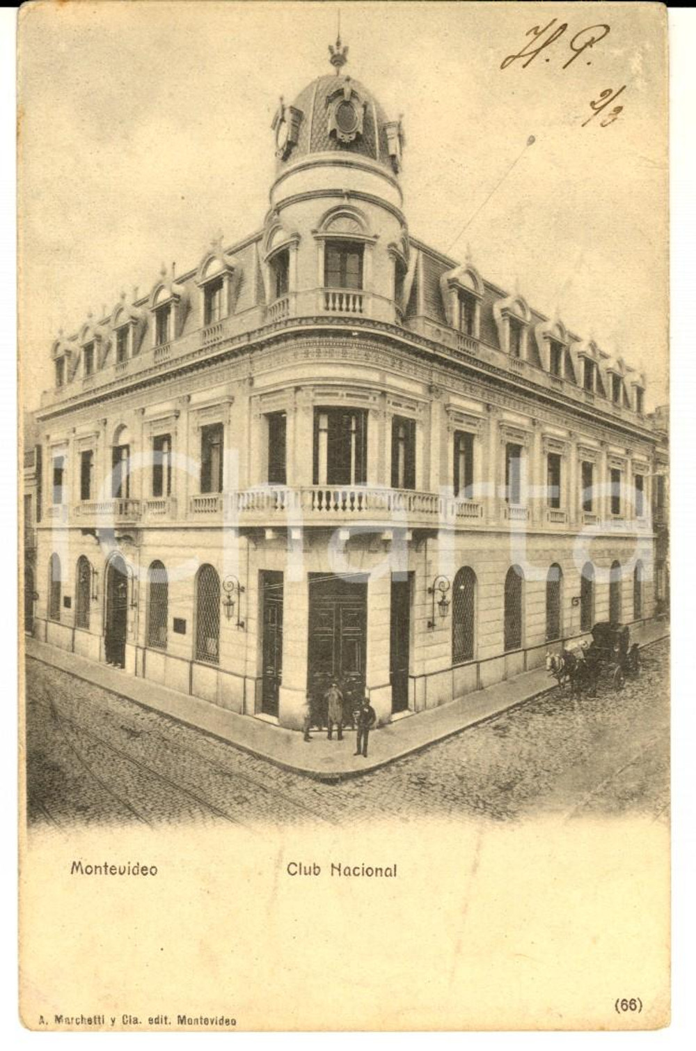 Cartolina originale da collezione 1900 ca MONTEVIDEO URUGUAY Club Nacional Cartolina postale ANIMATA FP 1