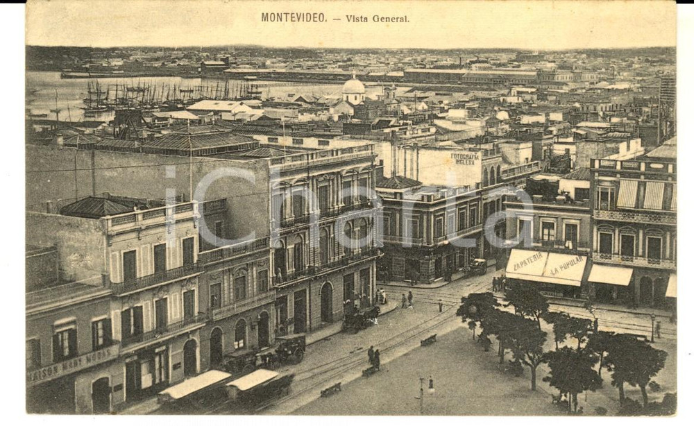 Cartolina originale da collezione 1900 ca MONTEVIDEO URUGUAY Vista general Tarjeta postal FP 1