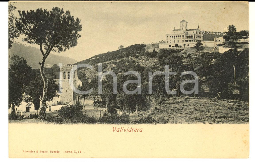 Cartolina originale da collezione 1900 ca VALLVIDRERA ESPANA Veduta panormaica Cartolina postale FP NV 1