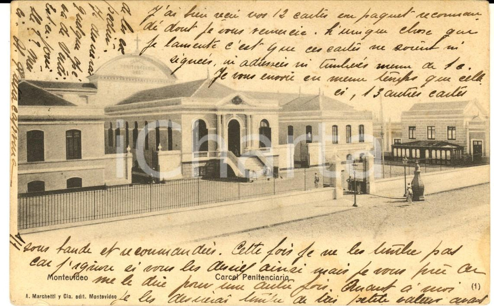 Cartolina originale da collezione 1905 MONTEVIDEO URUGUAY Carcel penitenciario Cartolina 1