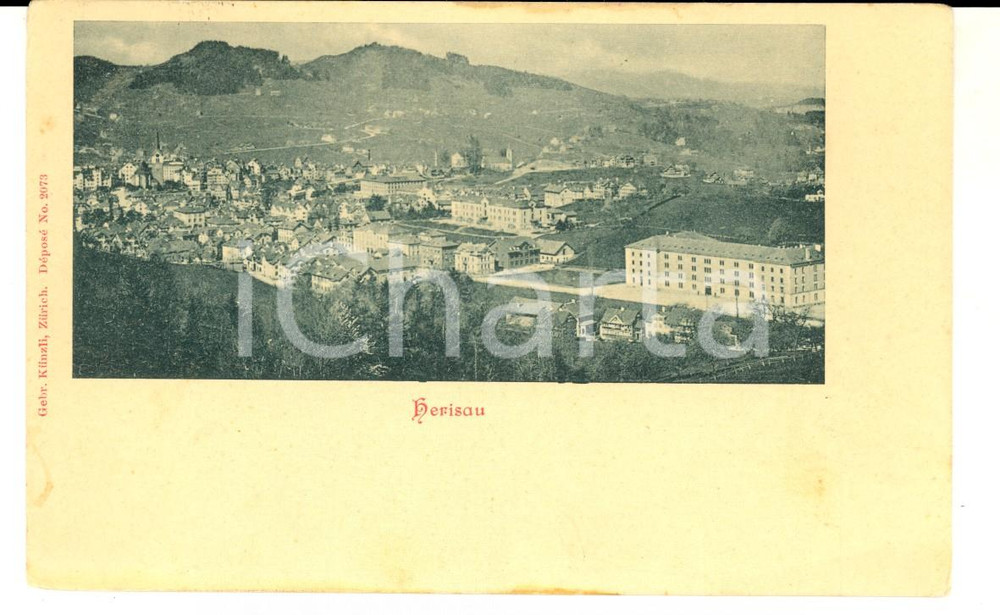 Cartolina originale da collezione 1900 ca HERISAU CH Veduta panoramica Cartolina postale FP NV 1