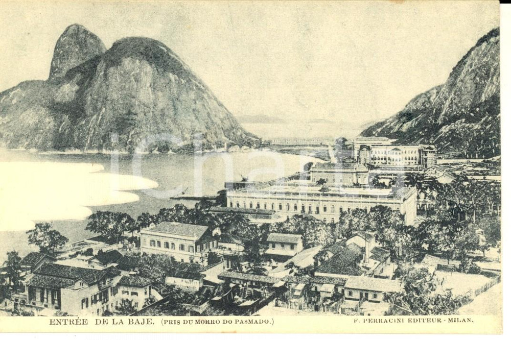 Cartolina originale da collezione 1900 ca RIO DE JANEIRO BRAZIL La baia vista dal MORRO DO PASMADO  Cartolina 1