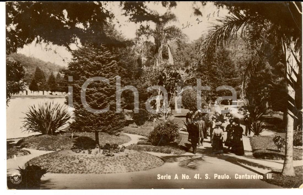 Cartolina originale da collezione 1910 ca SAO PAULO BRAZIL Cantareira Cartolina postale ANIMATA 1