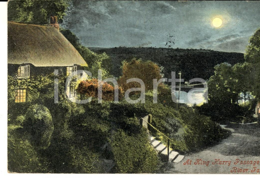 Cartolina originale da collezione 1910 RIVER FAL UK King Harry Passage ILLUSTRATED VINTAGE postcard 1